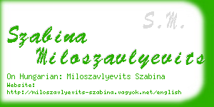 szabina miloszavlyevits business card